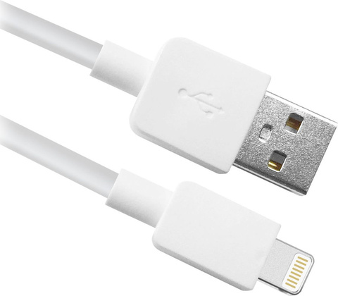 Кабель Lightning --> USB 2.0, 1.0m "Defender" [ACH02-01L], <White>