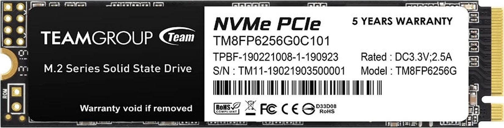 Накопитель SSD M.2 PCI Exp. 3.0 x4 - 250Gb TEAM [TM8FP6256G0C101]