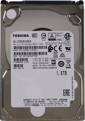 Жесткий диск SAS -1.8TB Toshiba Enterprise AL15SEB18EQ; 2.5"; 10500rpm; 128Mb