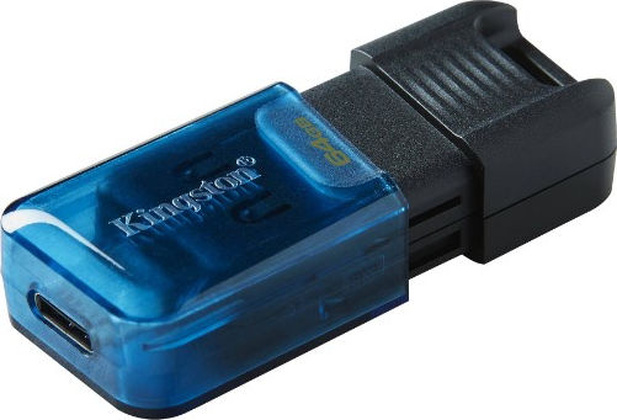 Накопитель USB 3.2 Type-C - 64Gb "Kingston" DataTraveler 80 M [DT80M/64GB] <Black>