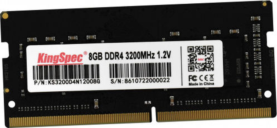 Модуль памяти SO-DIMM DDR4 3200Mhz - 8Gb(1x8Gb) "KingSpec" [KS3200D4N12008G]