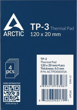 Термопрокладка "Arctic" Cooling TP-3 Thermal pad [ACTPD00055A] 100x20x0.5 4шт.