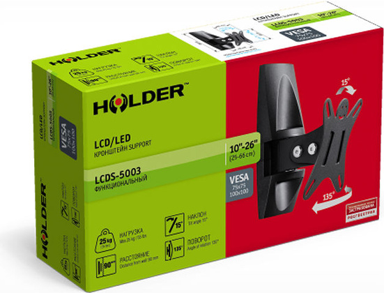 Кронштейн для TV ''Holder'' [LCDS-5003]; 10-26"; max-25кг. <Black>