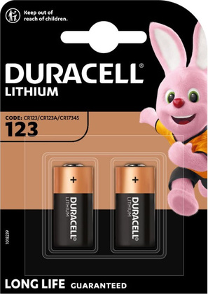 Батарейка (CR123Ax2шт) - "DURACELL" [CR123 BL2]; Lithium; блистер