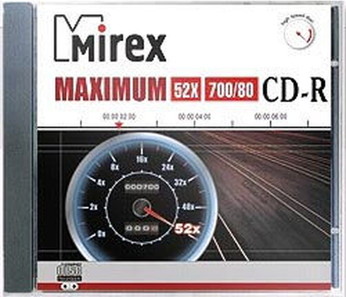 CD-R Mirex Maximum 52x /700Mb/80min/ [ Slim ] 52A8S(2152)