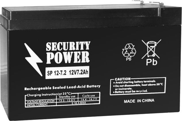 Аккумуляторная батарея для ИБП 12V 7.2Ah ''Security Power'' [SP 12-7,2] F2