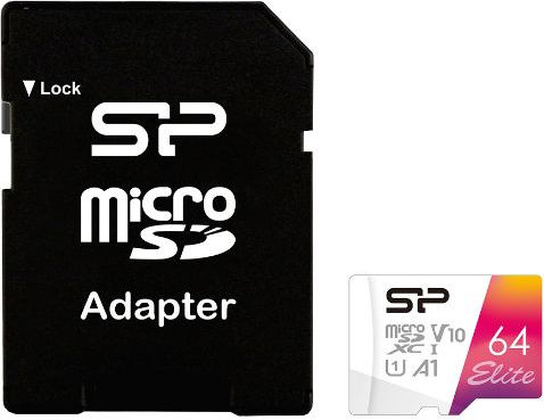 Карта памяти microSDXC 64Gb "Silicon Power" [SP064GBSTXBV1V20SP] Class 10,UHS-I+SD adapter