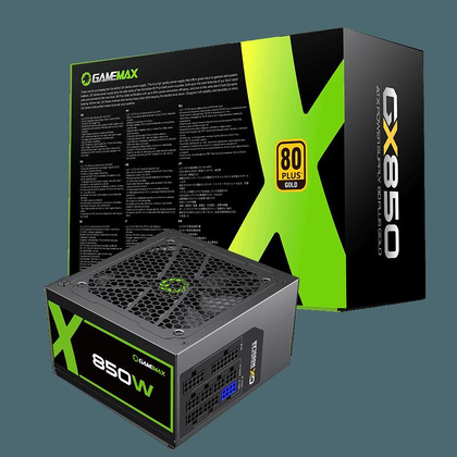 Блок питания 850W ATX; "GameMax" [GX-850] 12sm, Active PFC, 80+ Gold