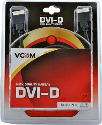Кабель для монитора  DVI-D Dual link (25M-25M); 3m "VCOM" [VDV6300-3M]
