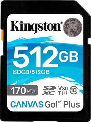 Карта памяти Secure Digital (SDXC) 512Gb "Kingston" [SDG3/512GB] Class 10