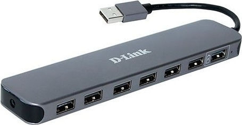 USB2.0-разветвитель "D-Link" [DUB-H7/F1A] на 7*USB 2.0, с адаптером