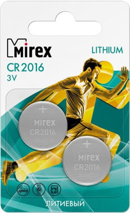 Батарейка (CR2016x2шт.) "Mirex" [23702-CR2016-E2] Lithium, блистер