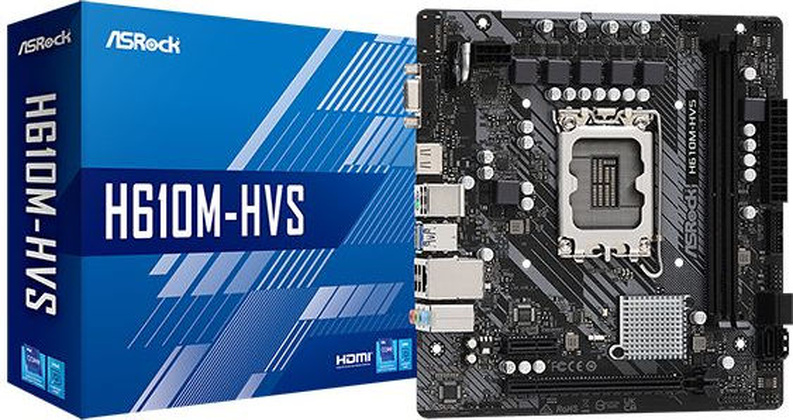 Мат.плата H610M-HVS (Intel H610), mATX, DDR4,VGA/HDMI/DP [S-1700]