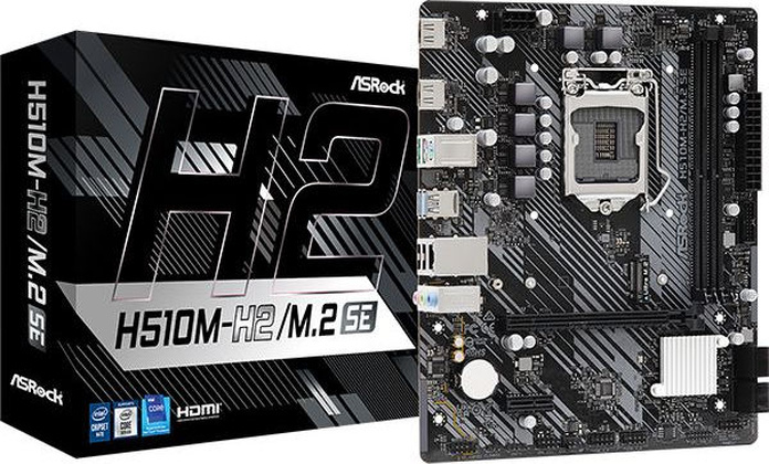 Мат.плата ASRock H510M-H2/M.2 SE (Intel H470), mATX, DDR4, HDMI/DP [S-1200]