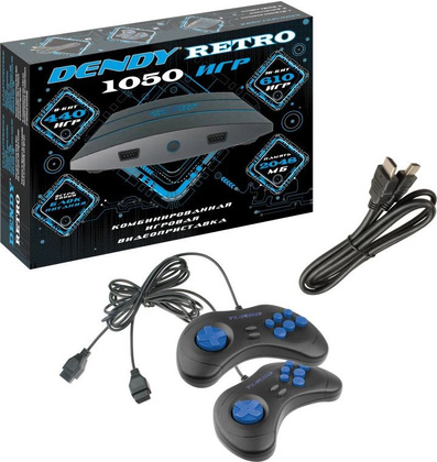 Игровая консоль "Dendy" [4601250207353] <Black> Retro 1050 игр 