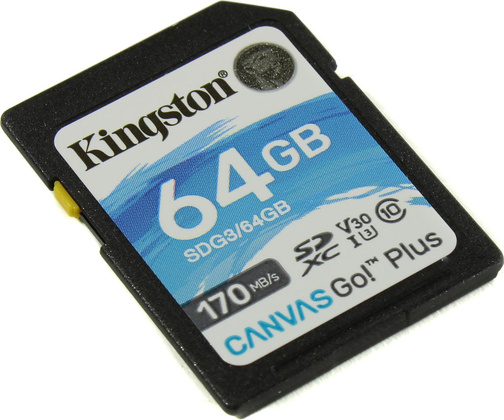 Карта памяти microSDXC 64Gb "Kingston" [SDG3/64GB] Class 10 UHS-I U3 + SD Adapter