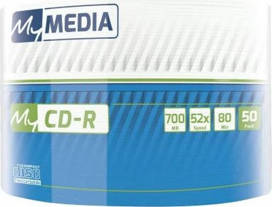 CD-R [ 50 шт. туба ] MyMedia 52x /700Mb/80min/ Printable #69206 пленка