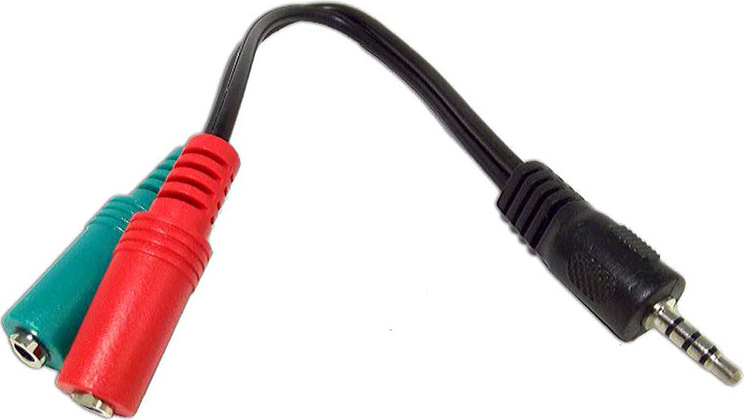 Разветвитель Stereo Mini (папа) 4 pin-> Mini (мама) X2; 20 см; "Gembird" [CCA-417]<Black>