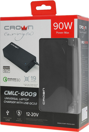 Зарядное для ноутбуков 90 Вт Crown CMLC-6009