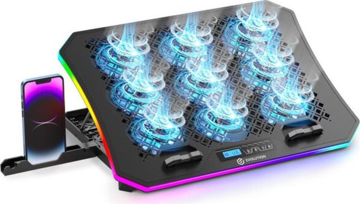 Подставка для ноутбука Evolution [LCS-05 RGB], <Black>, Охлаждающая
