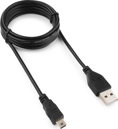 Кабель USB A - mini USB B (1.8m) "Гарнизон" [GCC-USB2-AM5P-1.8M] <Black>