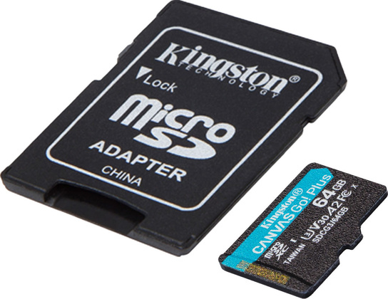 Карта памяти microSDXC 64 Гб Kingston (Canvas Go! Plus) Class 10 (UHS-II (U3))