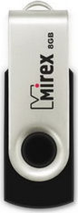 Накопитель USB 2.0 - 8Gb "Mirex" [13600-FMURUS08] <Swivel rubber black>