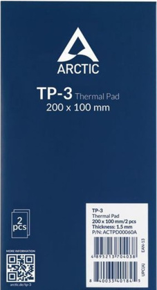 Термопрокладка "Arctic" Cooling TP-3 Thermal pad [ACTPD00060A] 200x100x1.5 2шт.