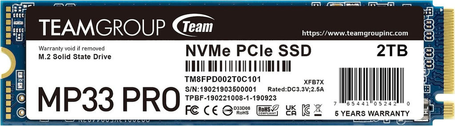 Накопитель SSD M.2 PCI Exp. 3.0 x4 -2TB Team [TM8FPD002T0C101]
