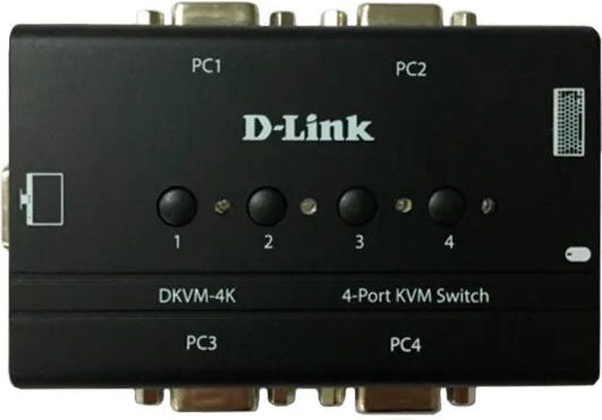 Переключатель KVM "D-Link" [DKVM-4K/B3A] 4-Port VGA