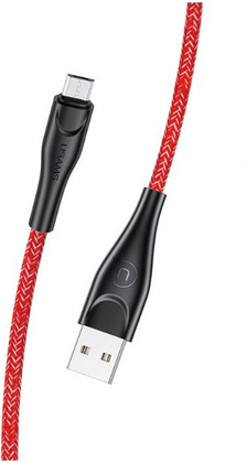Кабель USB A - micro USB B (3.0m) "Usams" [SJ399USB02] <Red>, 2A,оплетка