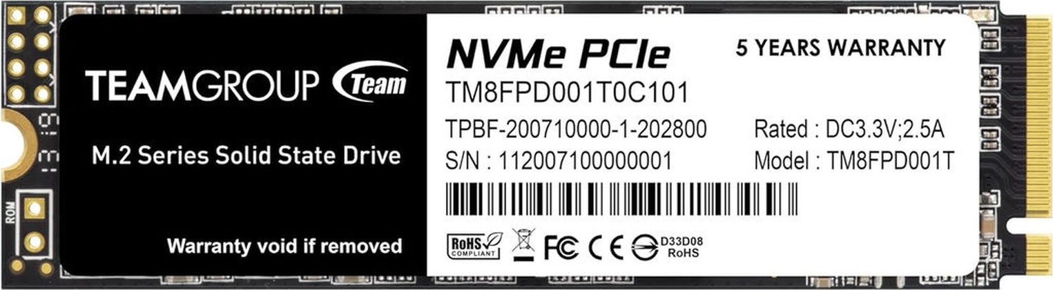 Накопитель SSD M.2 PCI Exp. 3.0 x4 - 1TB TEAM [TM8FPD001T0C101]