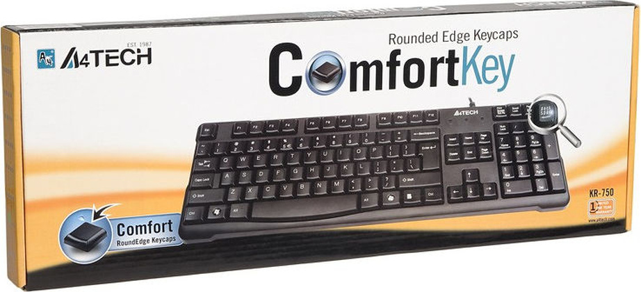 Клавиатура A4Tech KR-750; <Black>; USB
