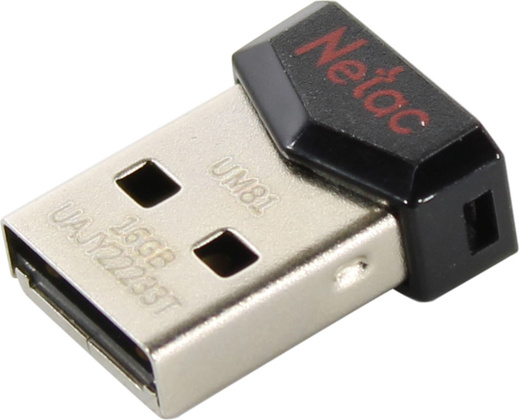 Накопитель USB 2.0 - 16Gb "Netac" [NT03UM81N-016G-20BK] <Black>