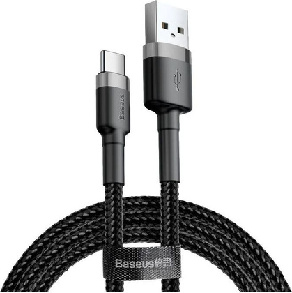 Кабель USB 2.0 - USB Type-C (1,0m) "Baseus" [CATKLF-BG1] <Black/Grey> 3A