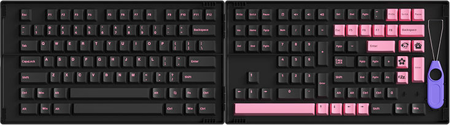 Набор кейкапов "Akko" Black & Pink Cherry Profile keycaps [1561151], 229шт.