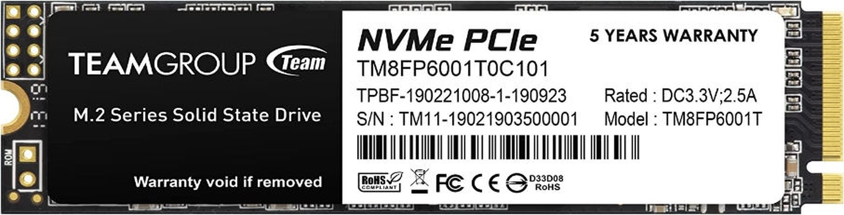 Накопитель SSD M.2 PCI Exp. 3.0 x4 - 1TB TEAM [TM8FP6001T0C101]
