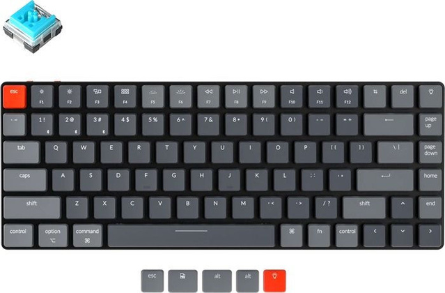 Клавиатура Keychron [K3-E2-RU] <Grey>; USB, Keychron Low Profile Optical Blue