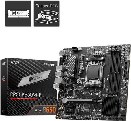 Мат.плата MSI PRO B650M-P (AMD B650), mATX, DDR5, DP/HDMI [S-AM5]