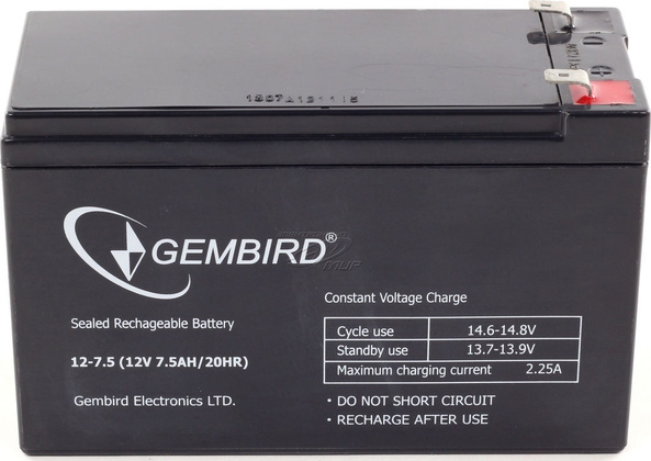 Аккумуляторная батарея для ИБП 12V 7,5Ah "Gembird" [BAT-12V7.5AH]