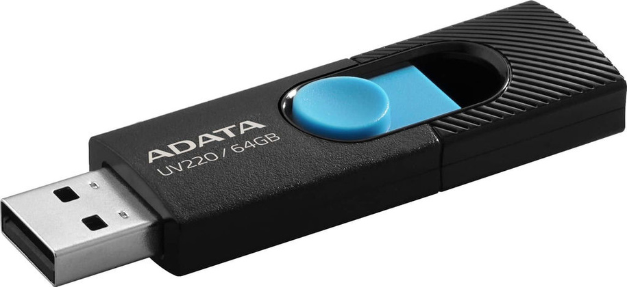Накопитель USB 3.2 - 64Gb "A-Data" [AUV220-64G-RBKBL] <Black/Blue>