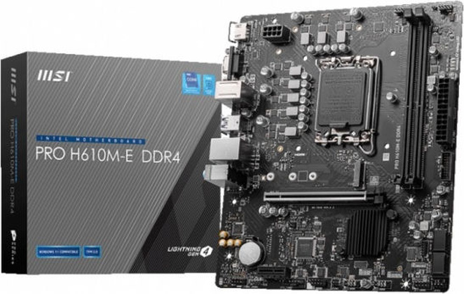 Мат.плата MSI PRO H610M-E DDR4 (Intel H610), mATX, DDR4, VGA/HDMI [S-1700]