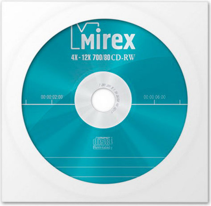 CD-RW Mirex 700MB (UL121002A8C) Бумажный конверт с окном
