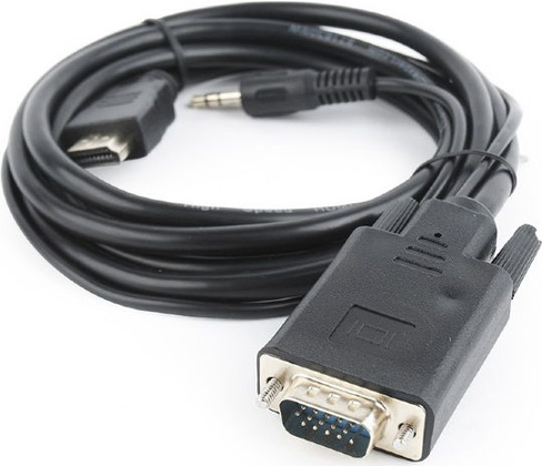 Кабель HDMI -> VGA+3.5 мм jack - 5.0m "Gembird" [A-HDMI-VGA-03-5M]