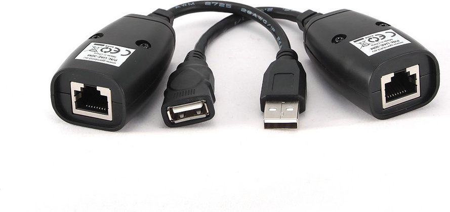 Удлинитель USB 2.0  по витой паре до 30 метров "Gembird" [UAE-30M] 