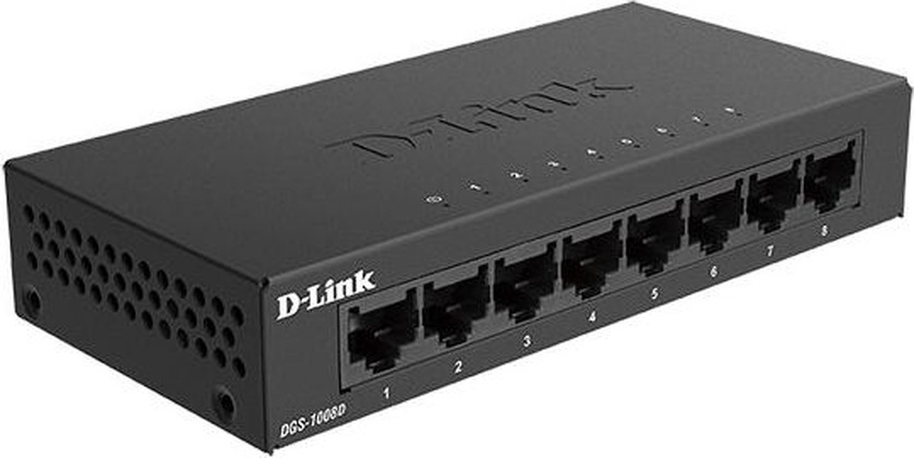 Коммутатор "DLink" [DGS-1008D/K2A] 8x10/100/1000Base-T
