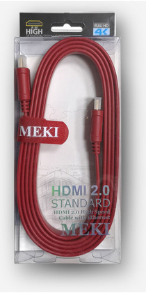 Кабель HDMI-HDMI - 2.0m "MEKI" [GH-T-2RD] v2.0 <Red>