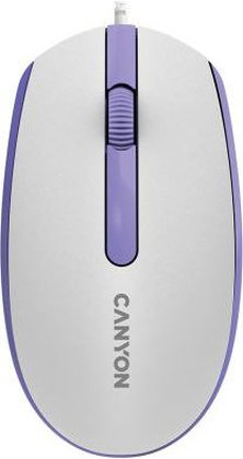 Мышь CANYON [CNE-CMS10WL] <White/Lavender>, USB