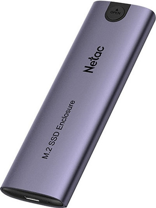 Внешний бокс для M.2 SSD "Netac" [NT07WH51-32C2]; M.2-> Type-A/Type-C <Grey>