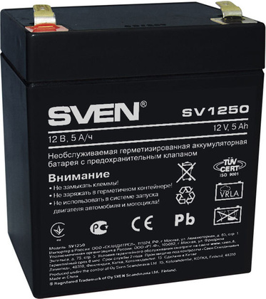 Аккумуляторная батарея для ИБП 12V 5Ah "Sven" [SV1250] F1